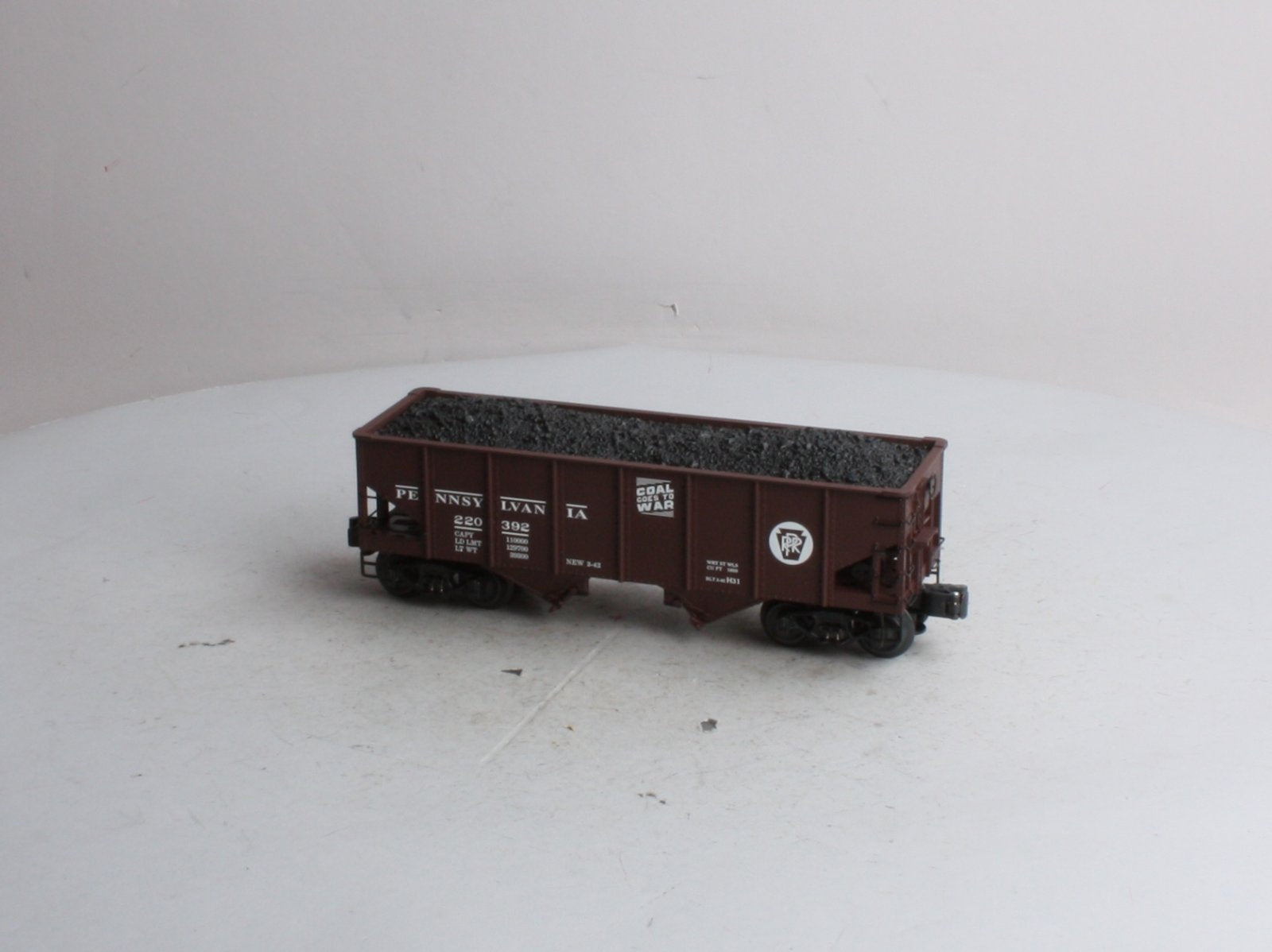 K-Line K6253-1891 O Gauge Pennsylvania RR Diecast Ribbed 2-Bay Hopper #220392 LN/Box