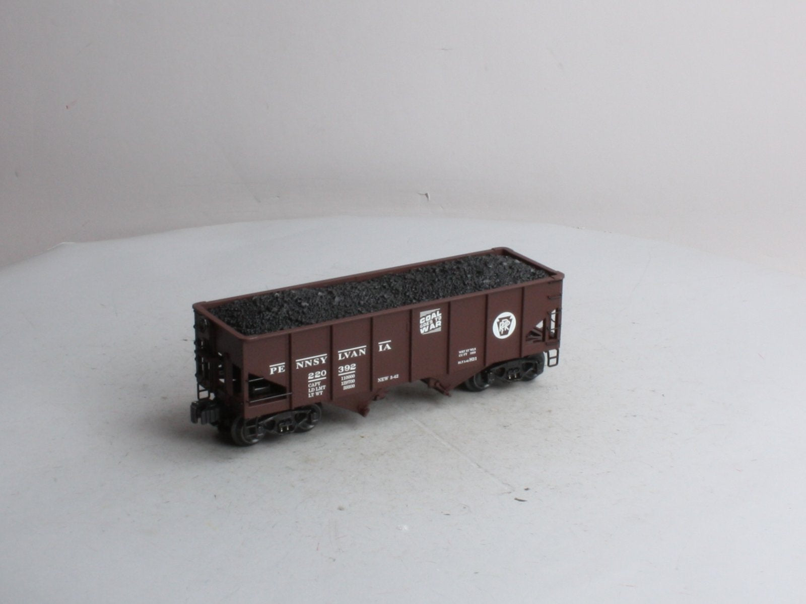 K-Line K6253-1891 O Gauge Pennsylvania RR Diecast Ribbed 2-Bay Hopper #220392 LN/Box