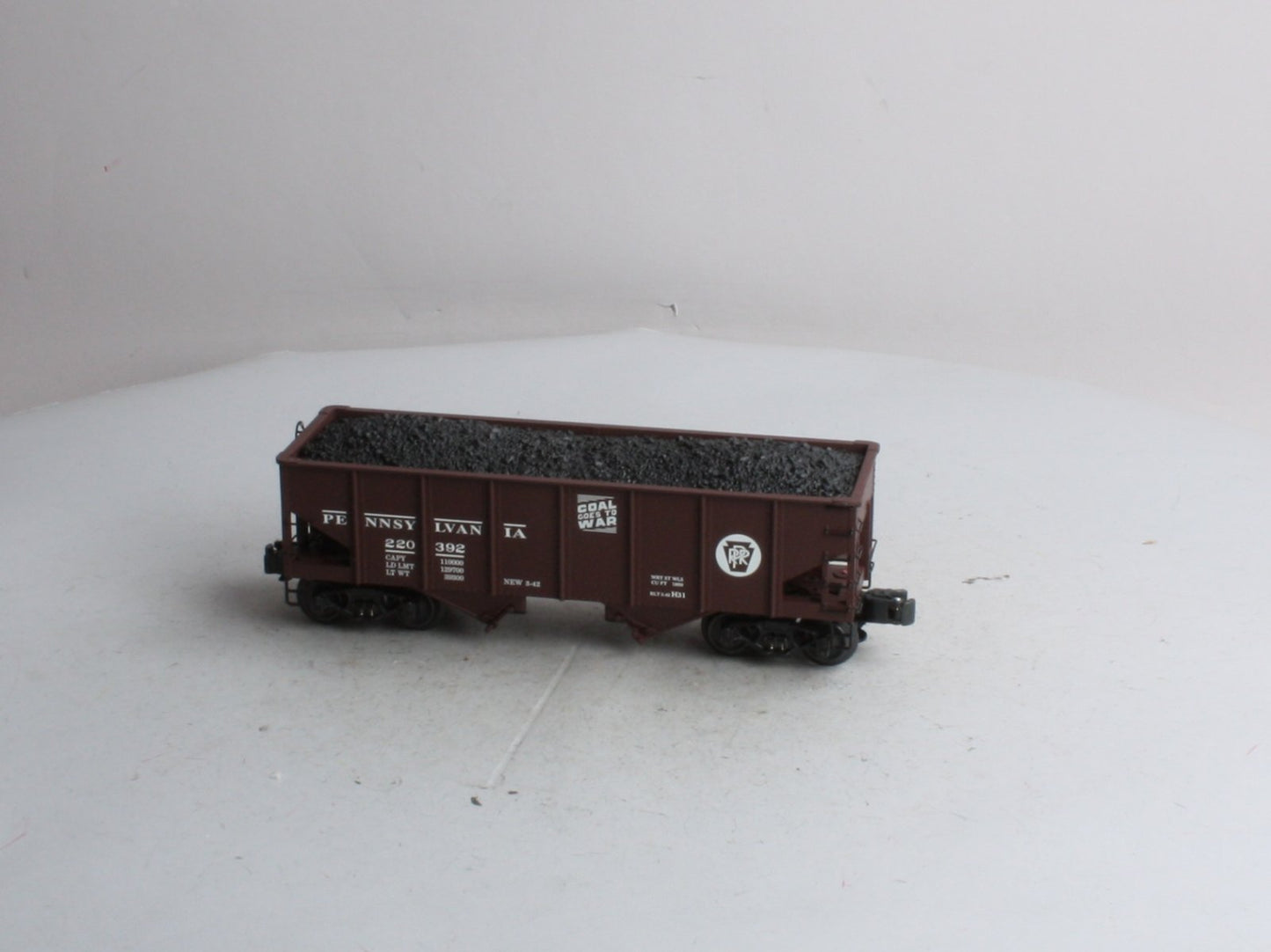 K-Line K6253-1891 O Gauge Pennsylvania RR Diecast Ribbed 2-Bay Hopper #220392 LN/Box
