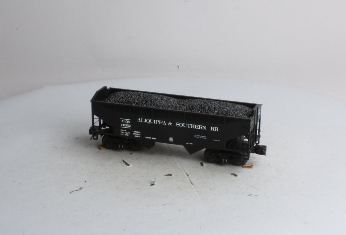 MTH 20-97597 O Alliquippa & Southern 2-Bay Offset Hopper Car w/Coal Load #17652 LN/Box