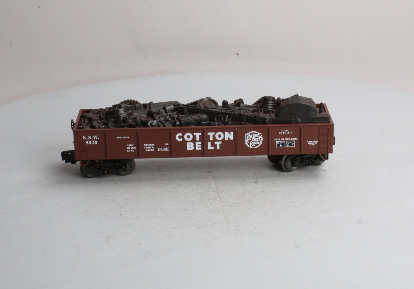 Lionel 6-17408 O Gauge Cotton Belt Gondola with Scrap Load #9820 NIB