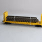 MTH 20-98763 O Gauge Pennsylvania Bulk Head Flat Car W/ Railway Tracks (4) LN/Box