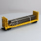 MTH 20-98763 O Gauge Pennsylvania Bulk Head Flat Car W/ Railway Tracks (4) LN/Box