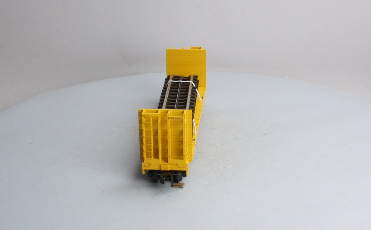 MTH 20-98763 O Gauge Pennsylvania Bulk Head Flat Car W/ Railway Tracks (4) LN/Box
