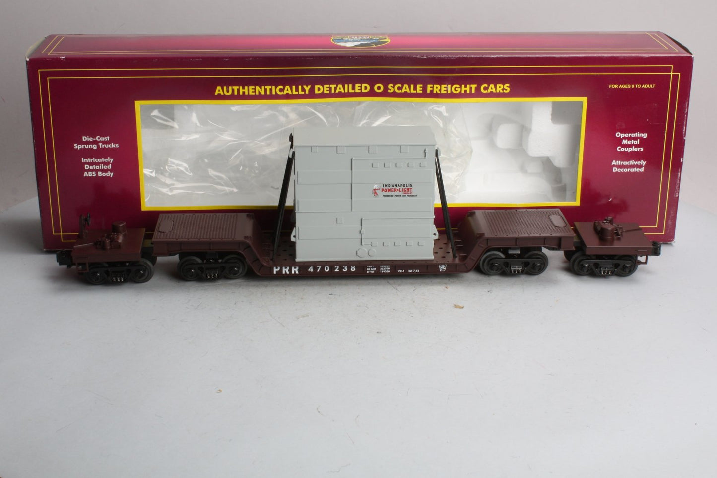 MTH 20-98122 Pennsylvania 75' Depressed Center Flatcar #470238 w/Transformer LN/Box