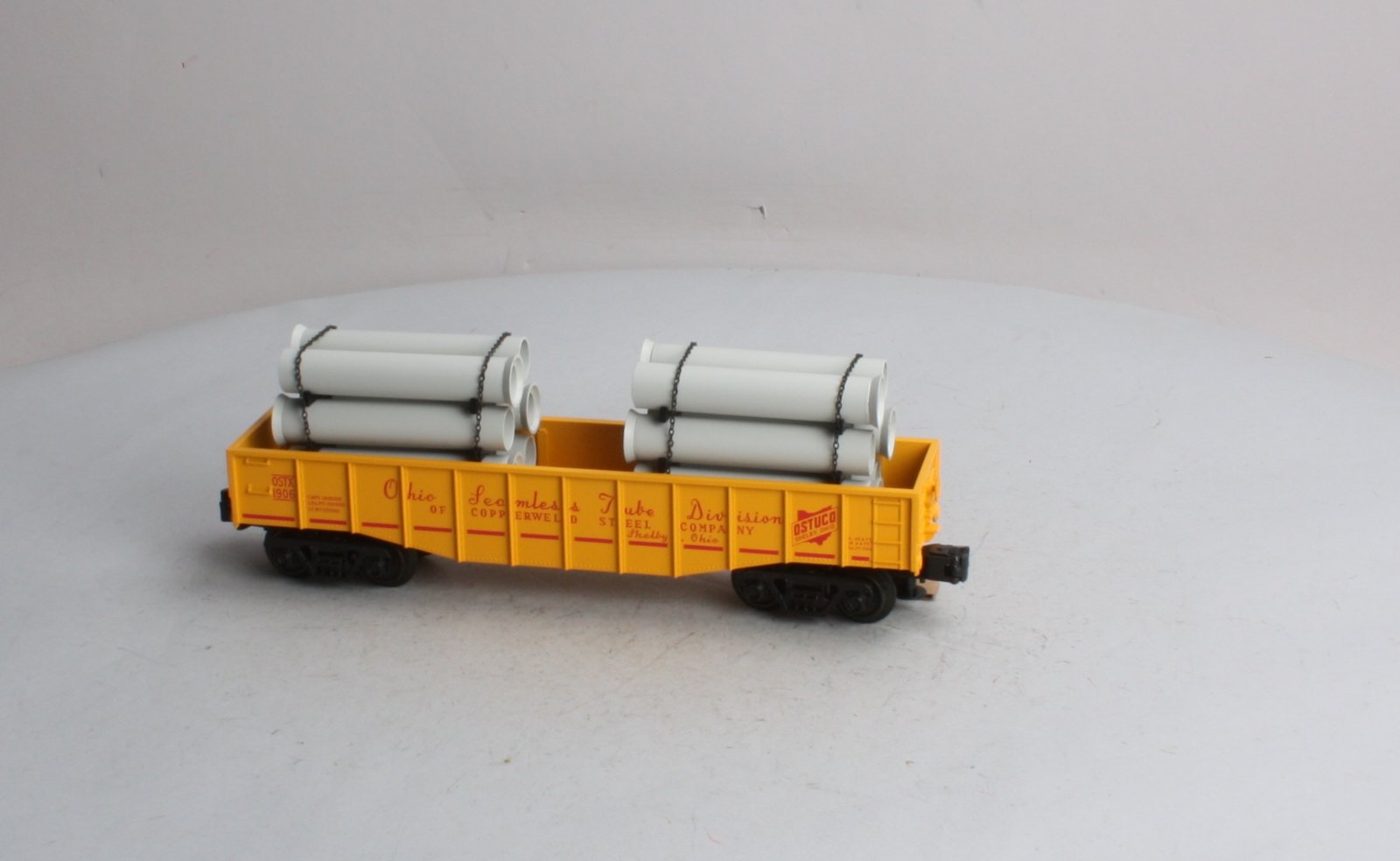 Atlas 1003004-1 O Gauge Ohio Seamless Tube Gondola W/Pipe Load #1906 LN/Box