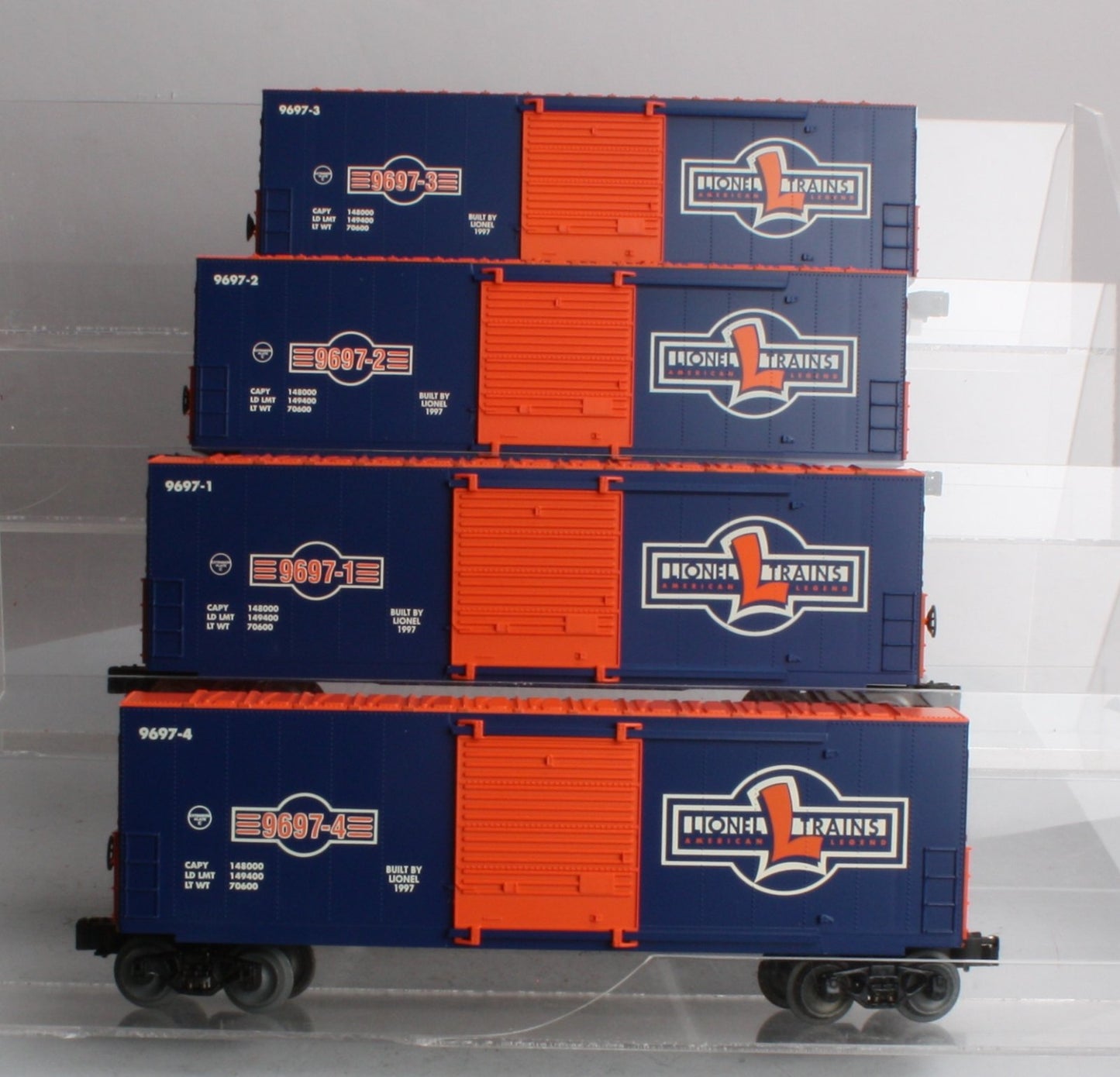 Lionel 6-29220 O Gauge 1997 Centennial Series Hi-Cube Boxcars (Set of 4) LN/Box