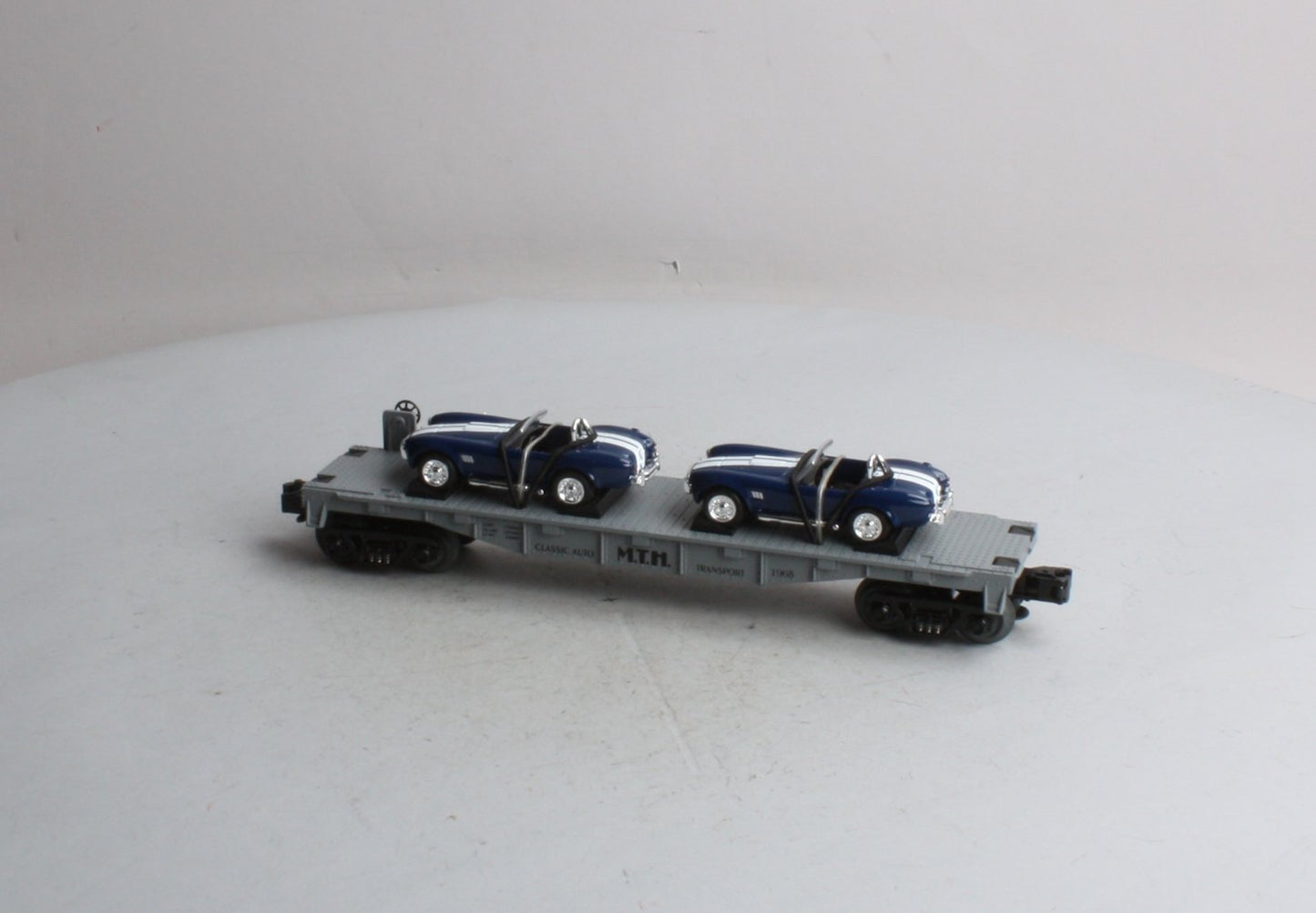 MTH 30-7660 O Gauge MTH Auto Transport Flatcar with Ertl '65 Shelby Cobra's NIB
