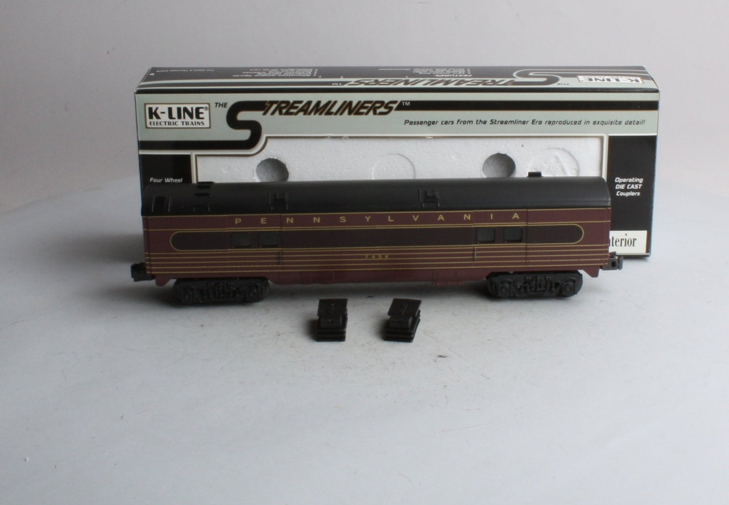 K-Line K4580-7458 O PRR "Fleet of Modernism" 12.5" Streamliner Baggage Car #7458 NIB