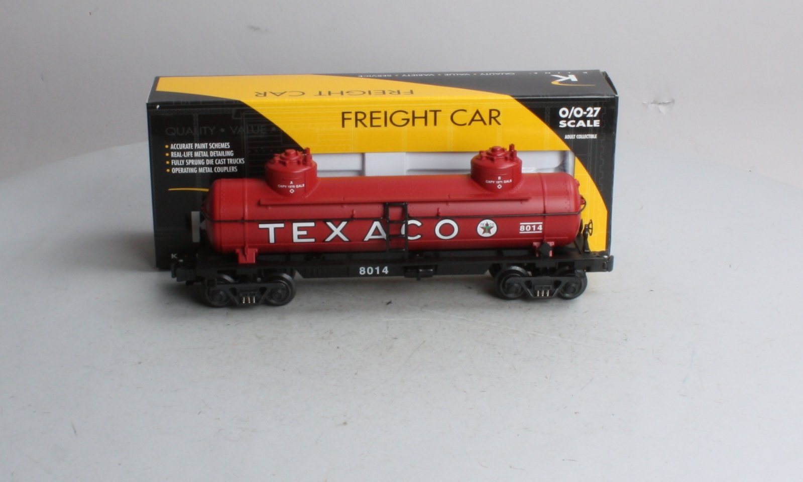 K-Line K635-8013 O Gauge Texaco Double Dome Tank Car #8014 LN/Box