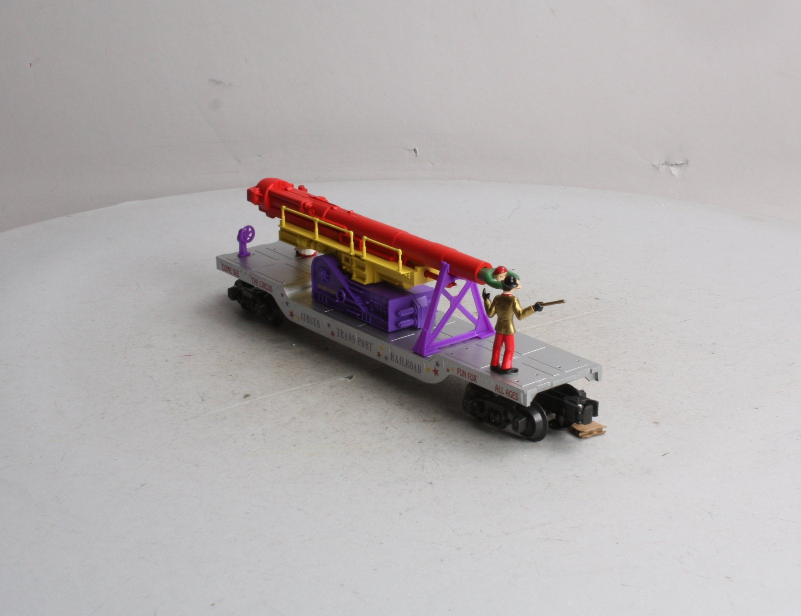 K-Line K662-5302  O Gauge Circus Transport Flatcar w/ Cannon & Figures NIB