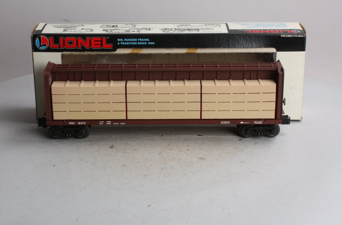 Lionel 6-16372 O Gauge Southern I-Beam Flat Car w/ Wood Load LN/Box
