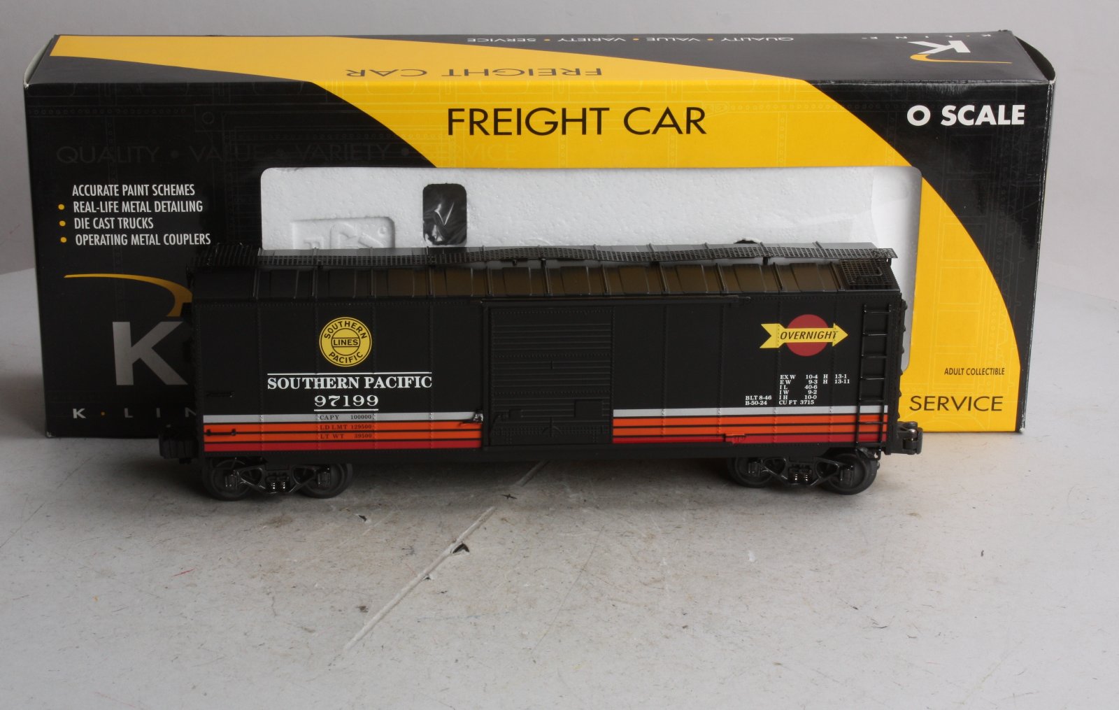 K-Line K761-20343 O Gauge Southern Pacific Boxcar #97199 LN/Box