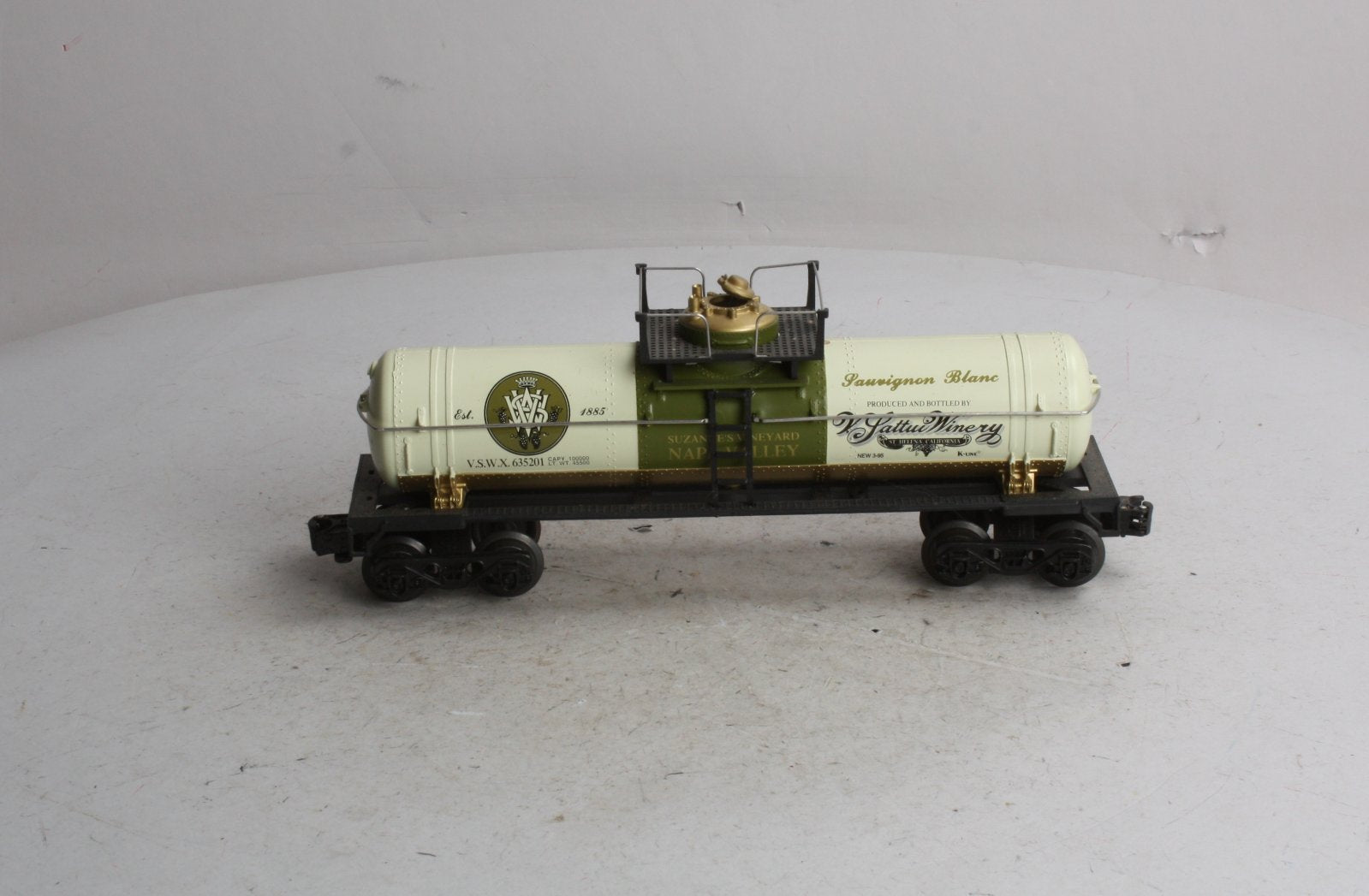 K-Line K635201 O Gauge Sattui Sauvignon Blanc Single Dome Tank LN/Box