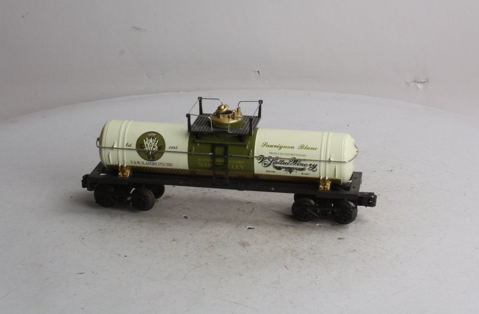 K-Line K635201 O Gauge Sattui Sauvignon Blanc Single Dome Tank LN/Box
