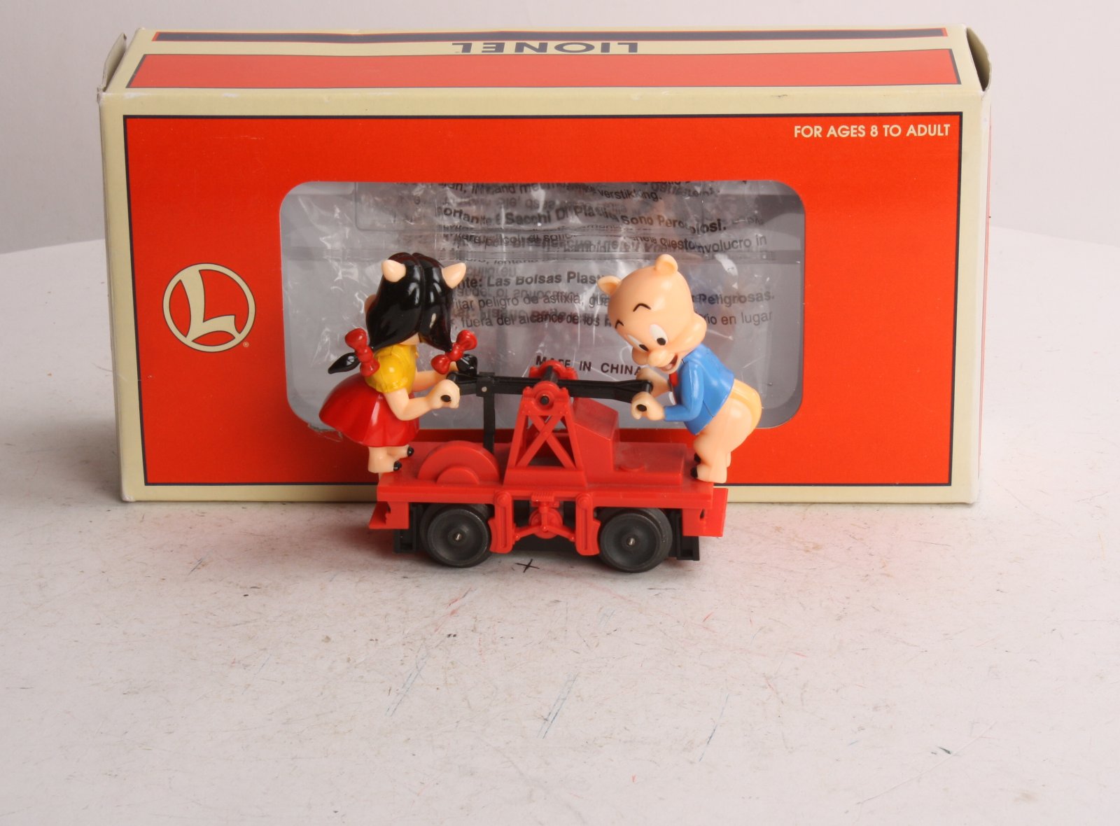 Lionel 6-18434 O Gauge Porky & Petunia Operating Handcar LN/Box