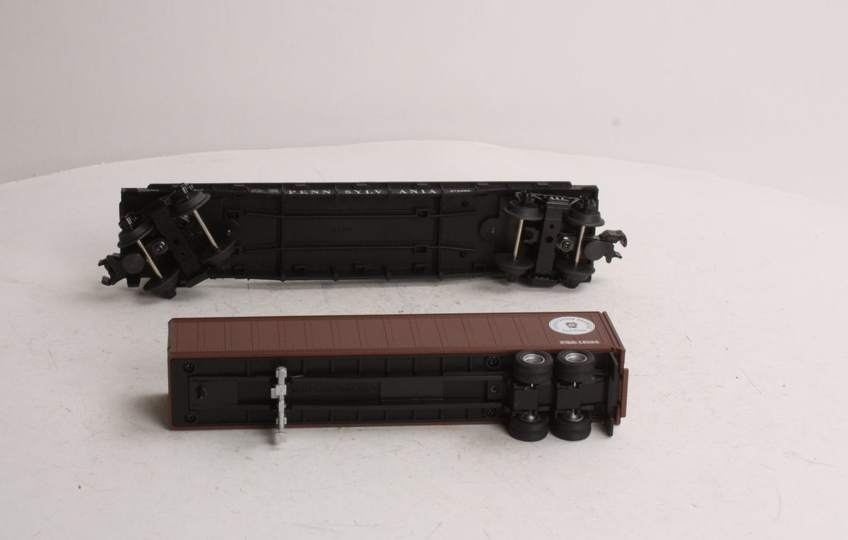 MTH 30-7626 O Gauge Pennsylvania Railroad Flatcar w/ Trailer #474399 LN/Box