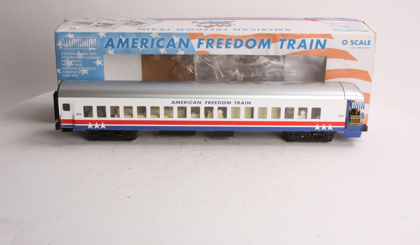 K-Line k4601-30205 O American Freedom Train 18" Aluminum Observation Car #205 LN/Box