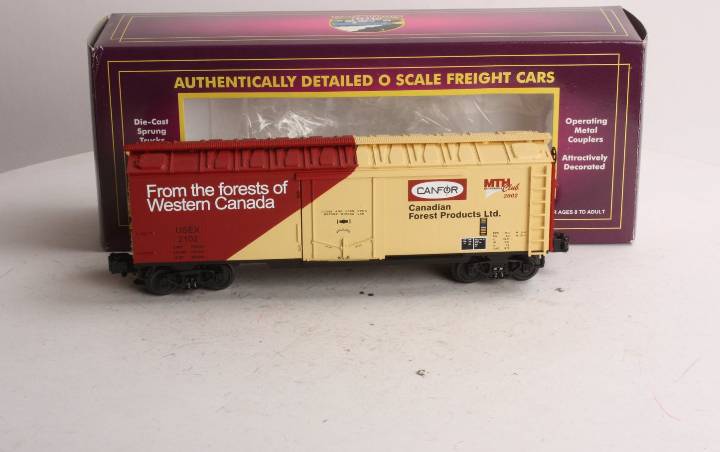 MTH 20-94028 O Gauge MTHRRC 2002 Canfor Reefer Car #2102 LN/Box