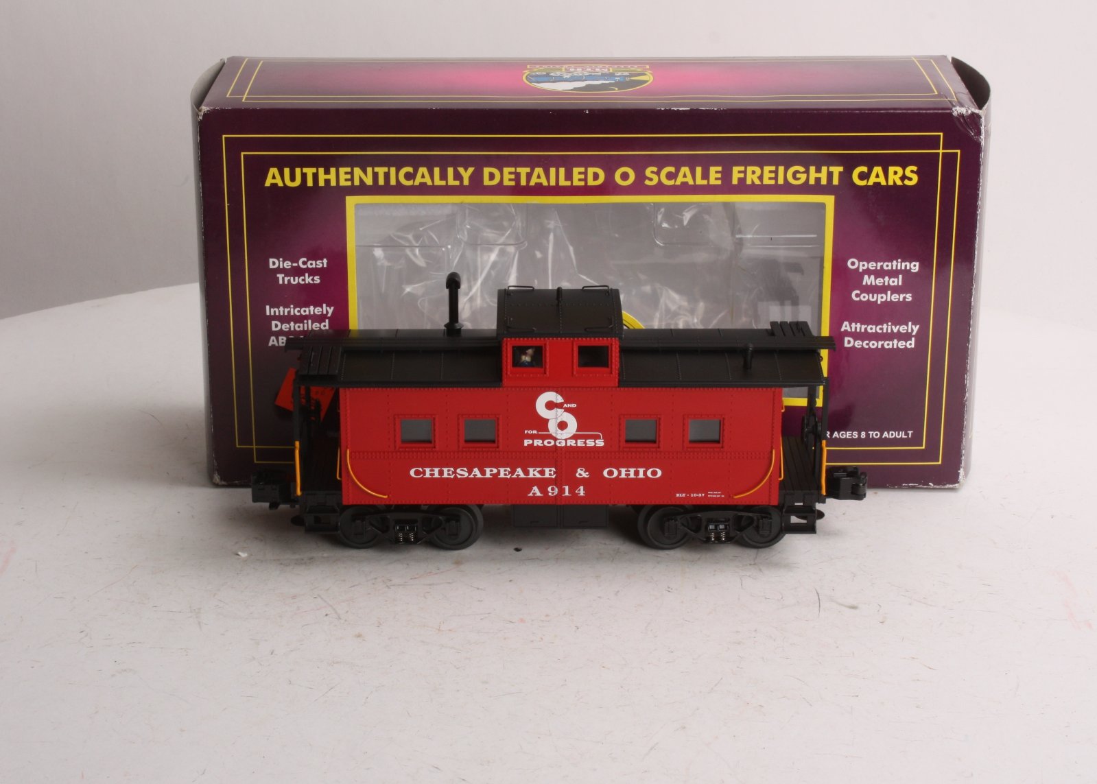 MTH 20-91173 Chesapeake and Ohio Center Cupola Steel Caboose #A914 LN/Box