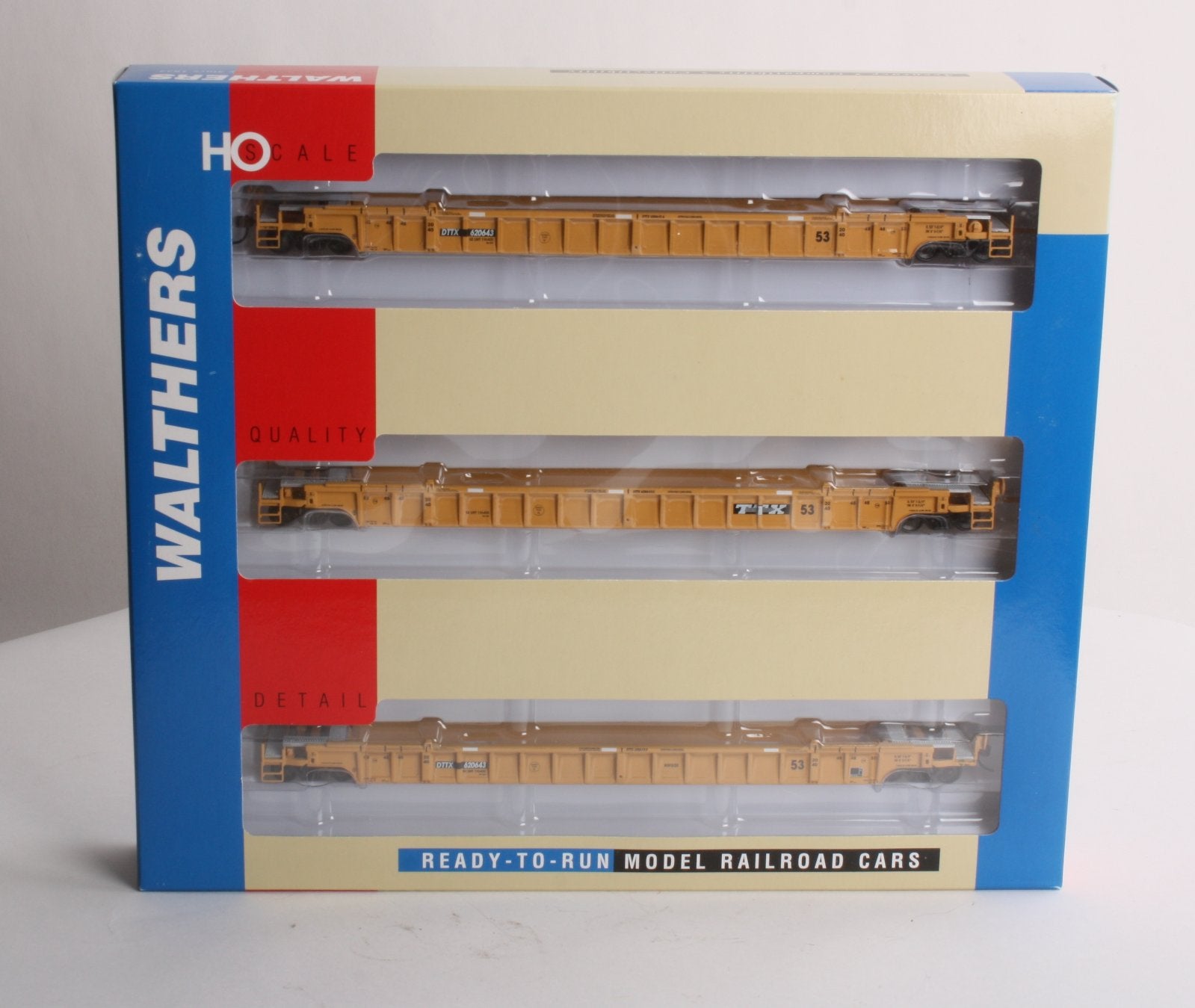 Walthers 932-3943 HO Scale TTX NSC 53' Well Car 3-Unit #620643 (Set of 3) LN/Box