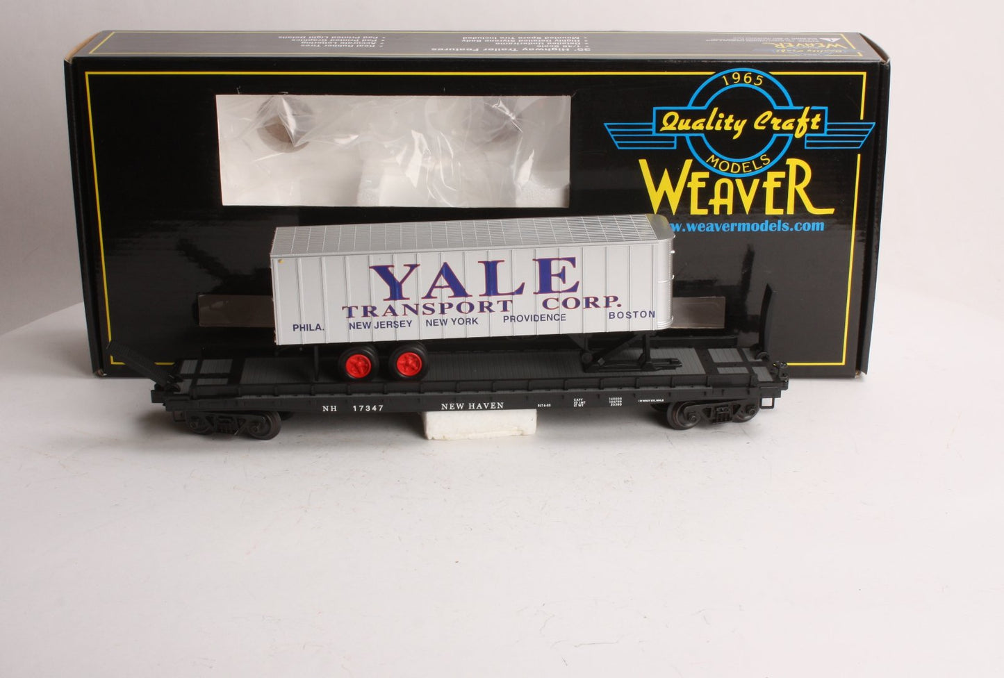 Weaver U23002LD New Haven/Yale 50' Flatcar with 35' Trailer EX/Box