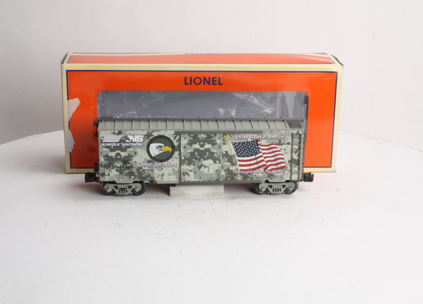 Lionel 6-58509 O Gauge Norfolk Southern Lighted Flag Design PS1 Boxcar #41907 LN/Box