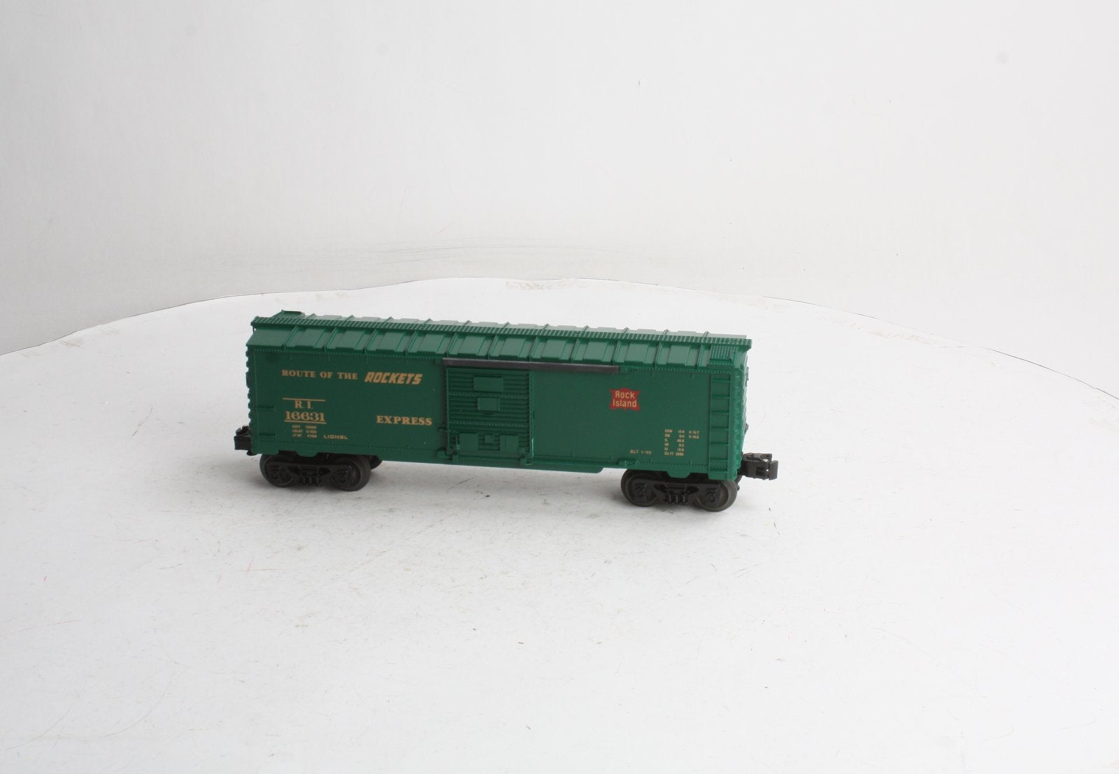 Lionel 6-16631 O Gauge Rock Island Boxcar with Steam Railsounds LN/Box