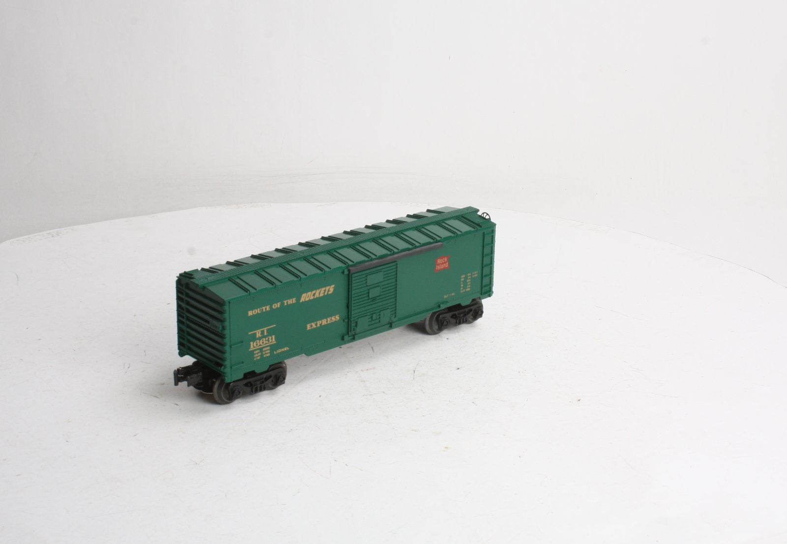 Lionel 6-16631 O Gauge Rock Island Boxcar with Steam Railsounds LN/Box