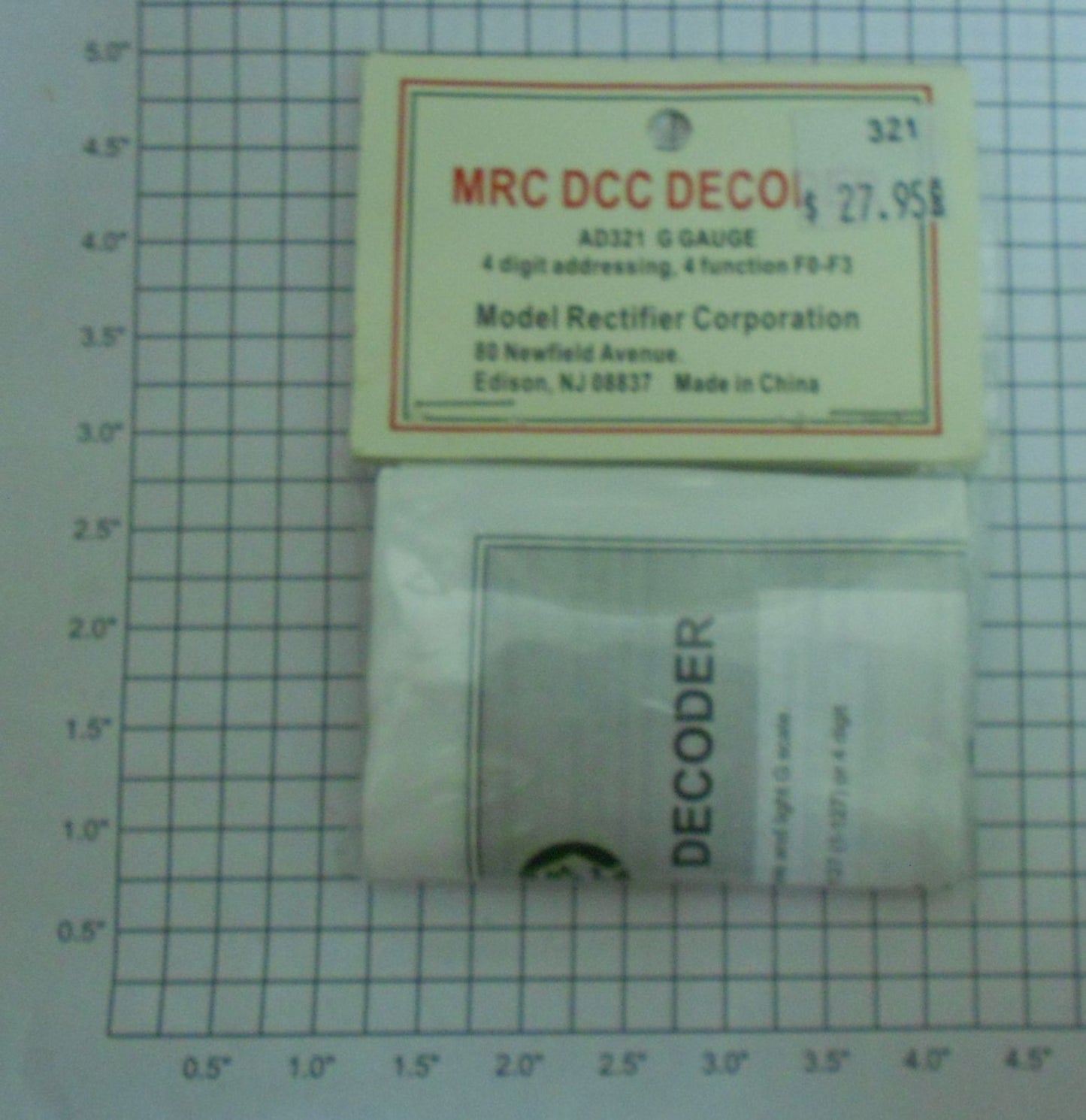 MRC AD321 HO/G DCC Decoders-No Sound 3 Amp, 4 Digit Addressing,128 Speed