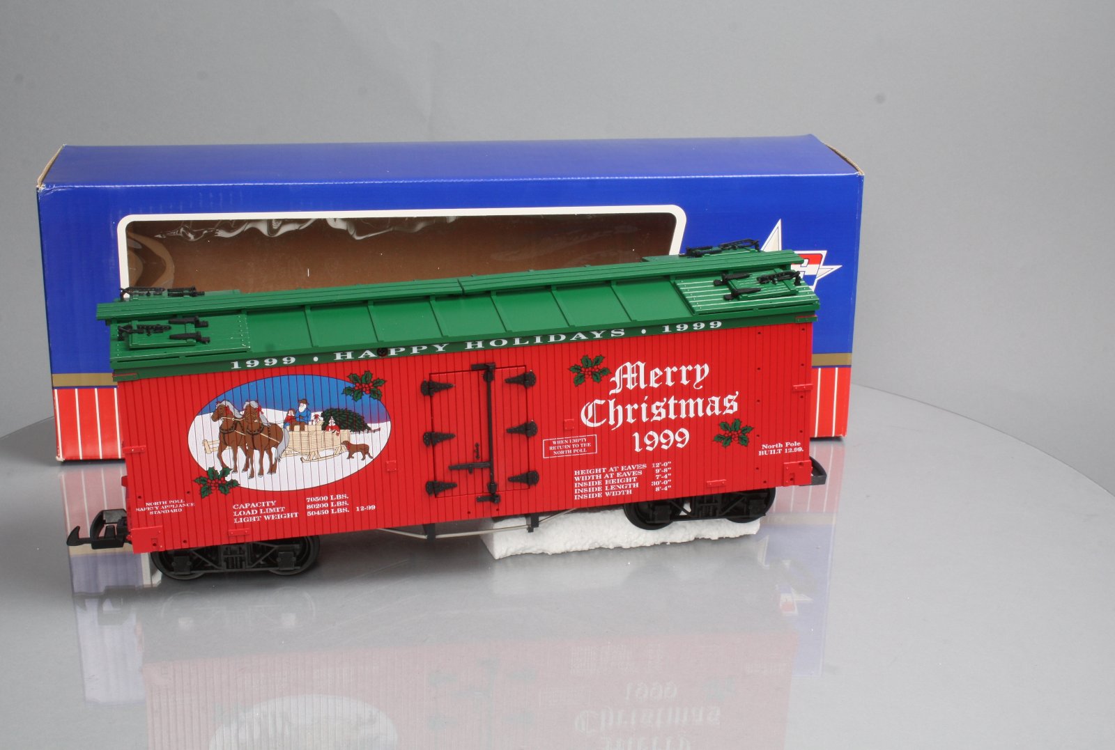 USA Trains 13017 G 1999 Christmas Reefer Car LN/Box