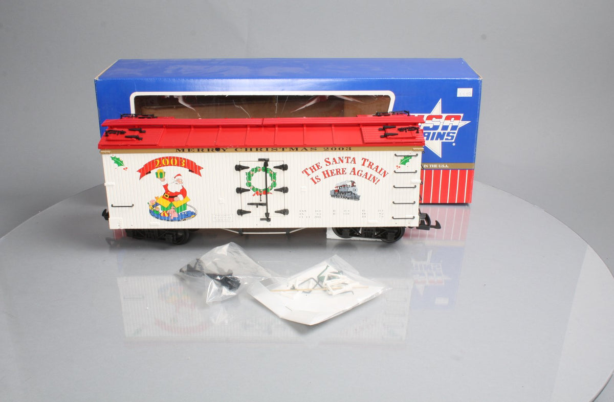 USA Trains R13021 G Scale Christmas 2003 Refrigerator Car LN/Box
