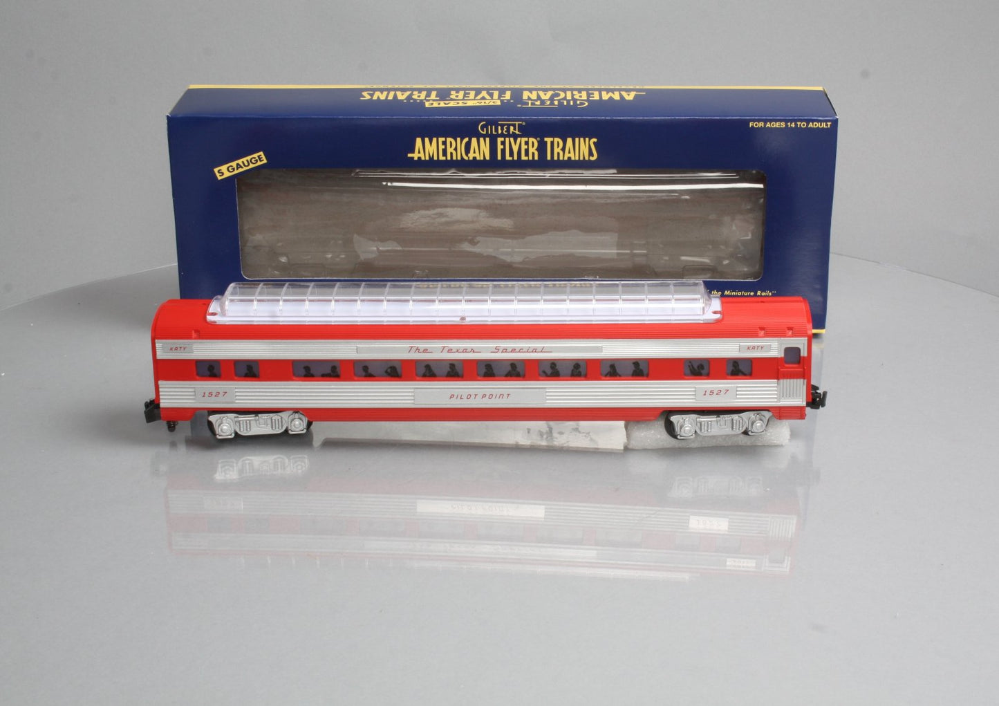 American Flyer 6-49956 S Scale Texas Special Full Vista Dome Car #1527 LN/Box