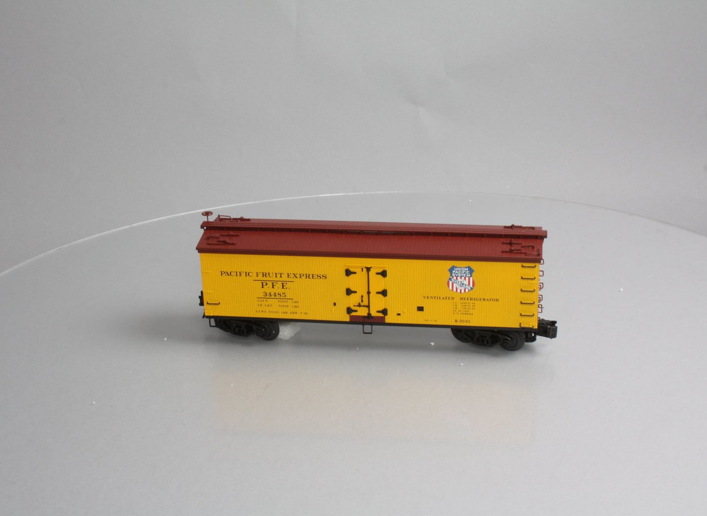 Atlas 6708-1 "O-Gauge" PFE Woodside Refrigerator Car #34485 (3-Rail) LN/Box