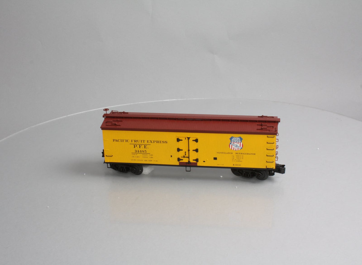 Atlas 6708-1 O Gauge PFE Woodside Refrigerator Car #34485 (3-Rail) LN/Box