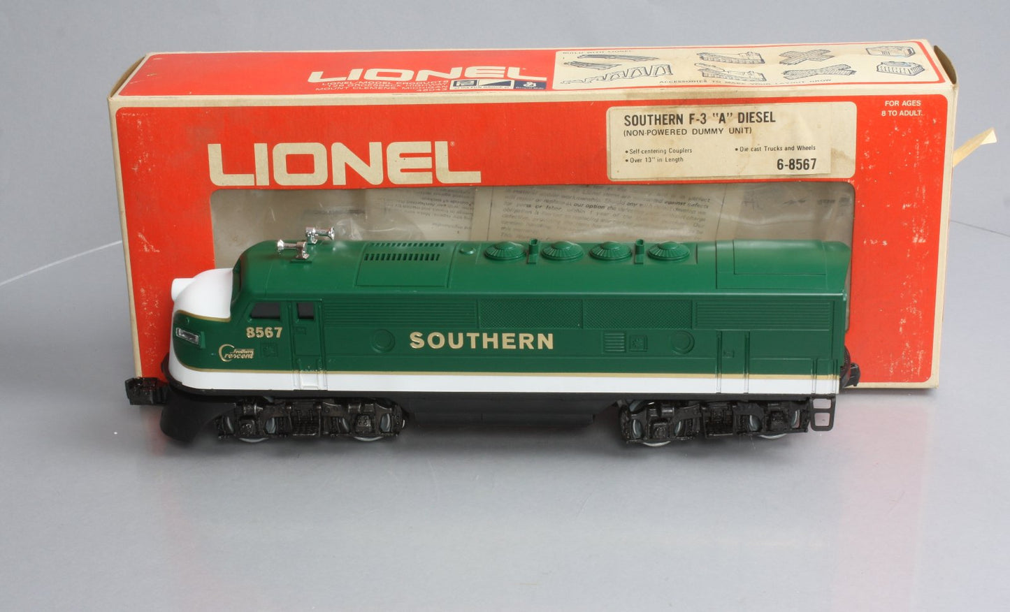 Lionel 6-8567 O Gauge Southern F3 A Non-Powered Diesel Locomotive EX/Box
