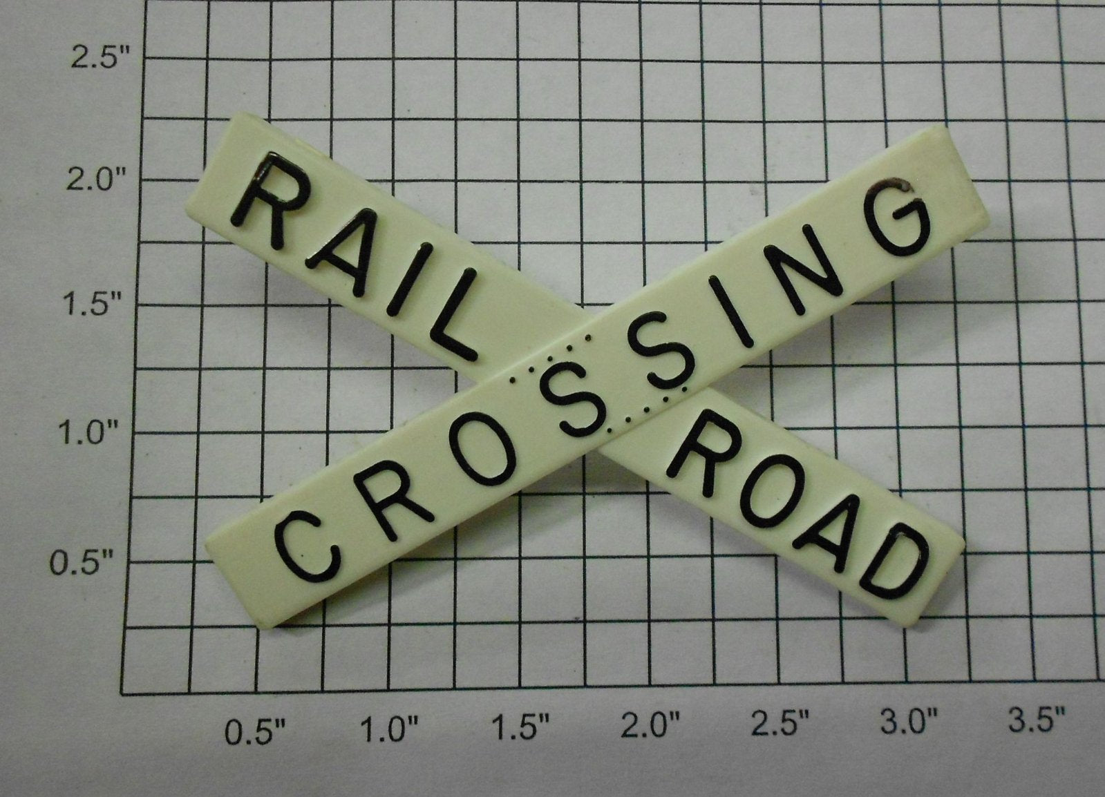Model Train Crossbuck Lionel 154-34 Plastic Railroad Crossing Crossbuck with Black Lettering ...