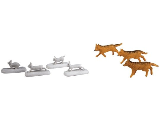Lionel 6-24252 O Scale The Polar Express Wolves and Rabbits Animal (Pack of 7)