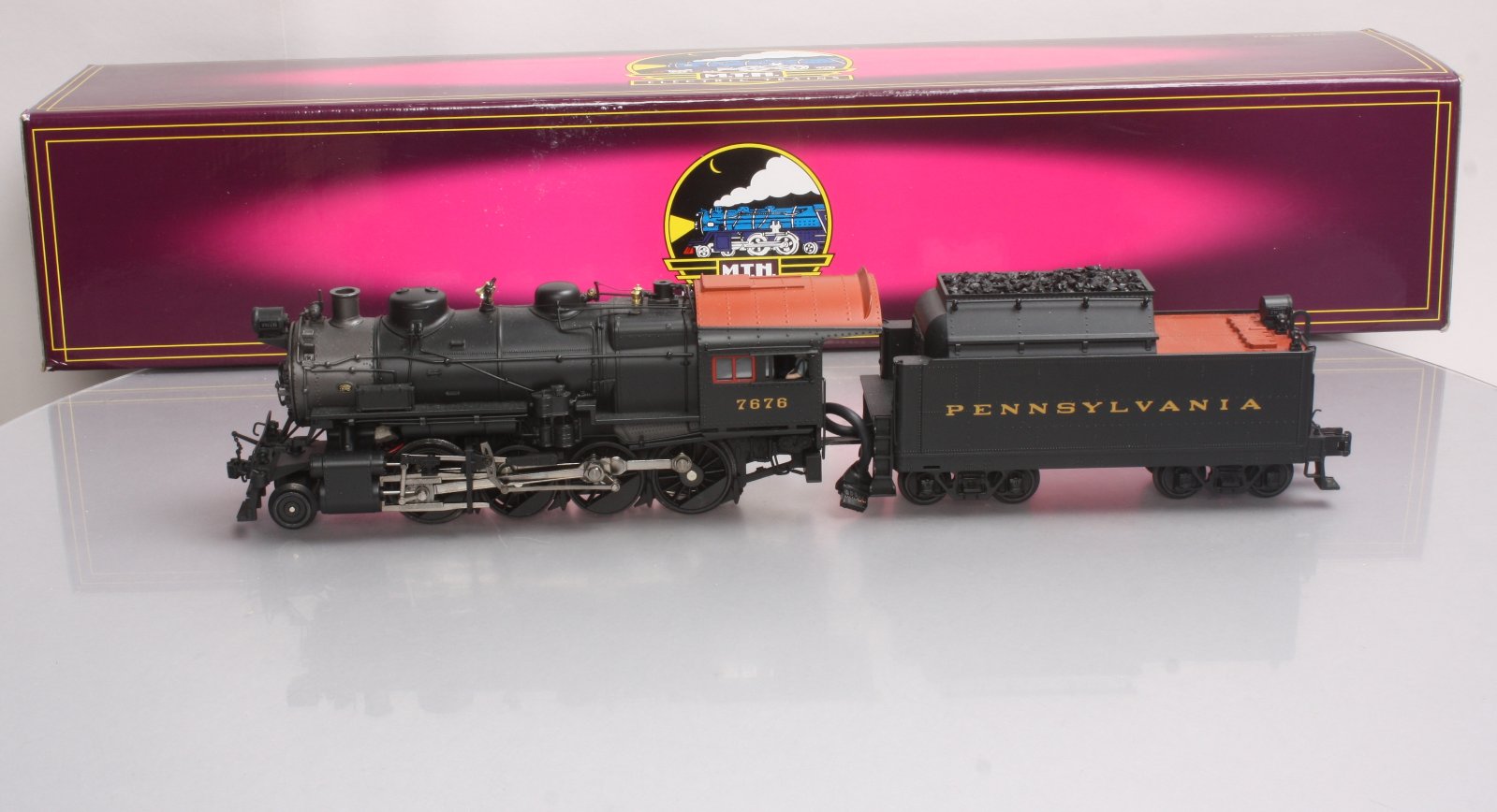 MTH 20-3055-1 O PRR 2-8-0 H10s Consolidation Steam Loco & Tender w/PS2 EX/Box