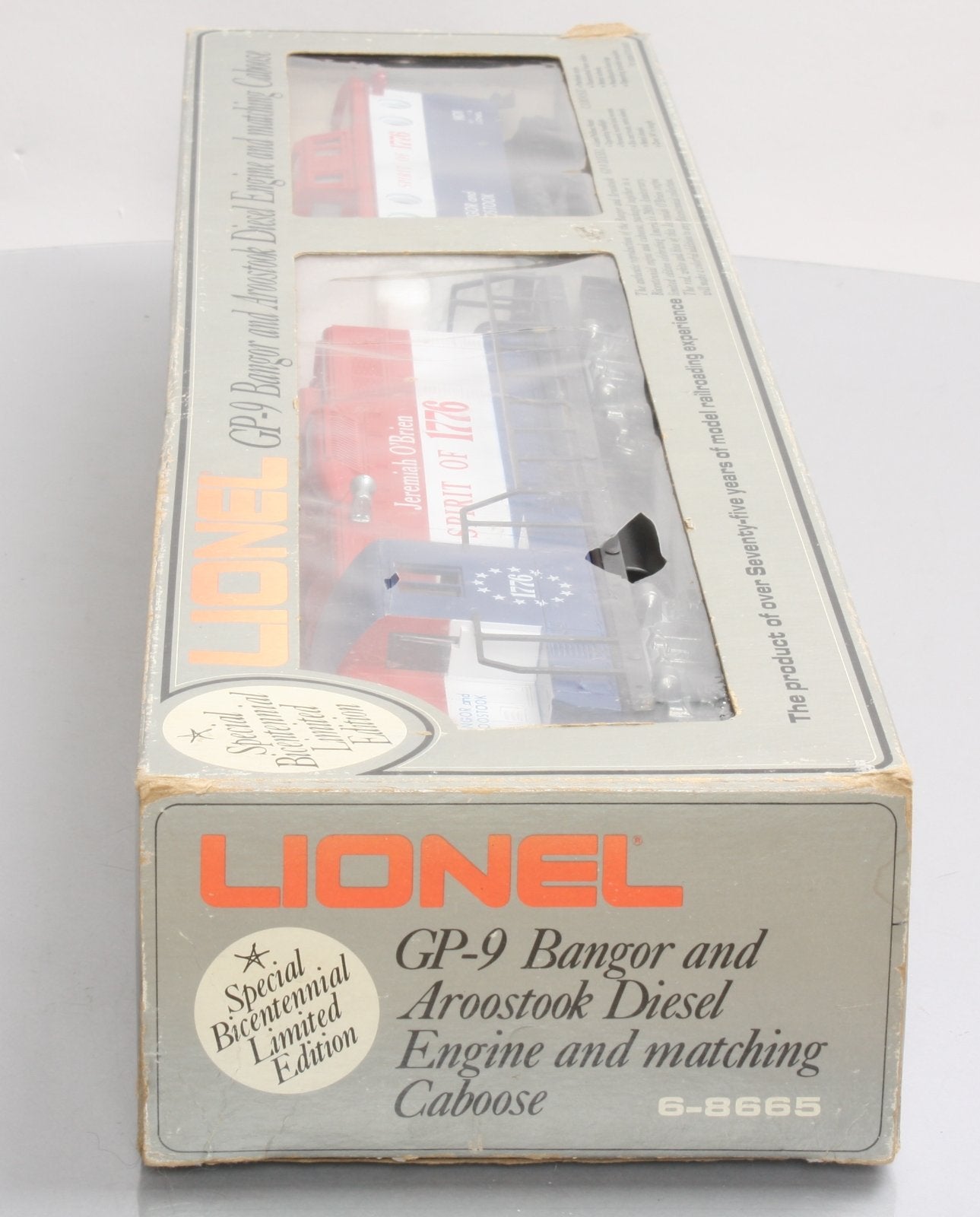 Lionel 6-8665 O Gauge BAR Jeremiah O' Brien GP-9 Diesel Locomotive & Caboose NIB