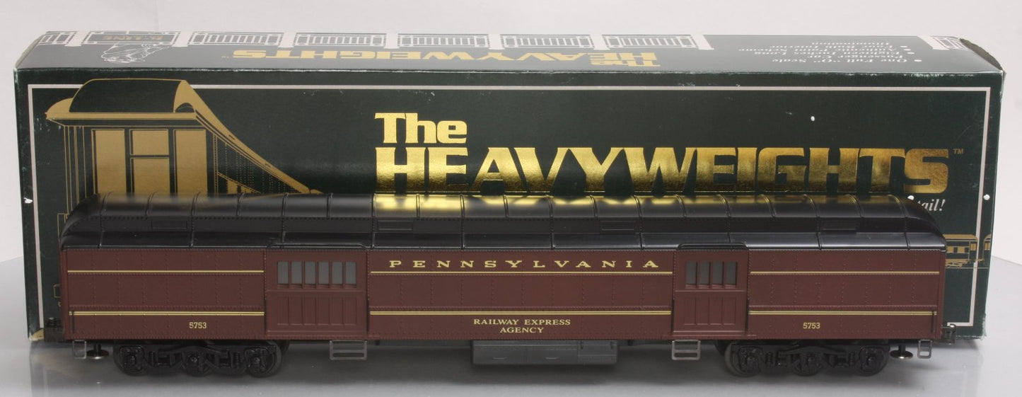 K-Line K-5753 O Gauge Pennsylvania "REA" 18" Heavyweight Baggage Car #5753 LN/Box