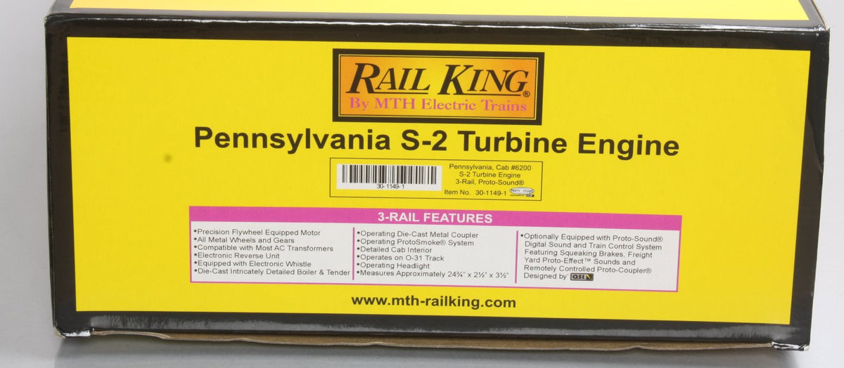 MTH 30-1149-1 O Gauge PRR 6-8-6 S2 Turbine Steam Locomotive & Tender w/PS1 LN/Box