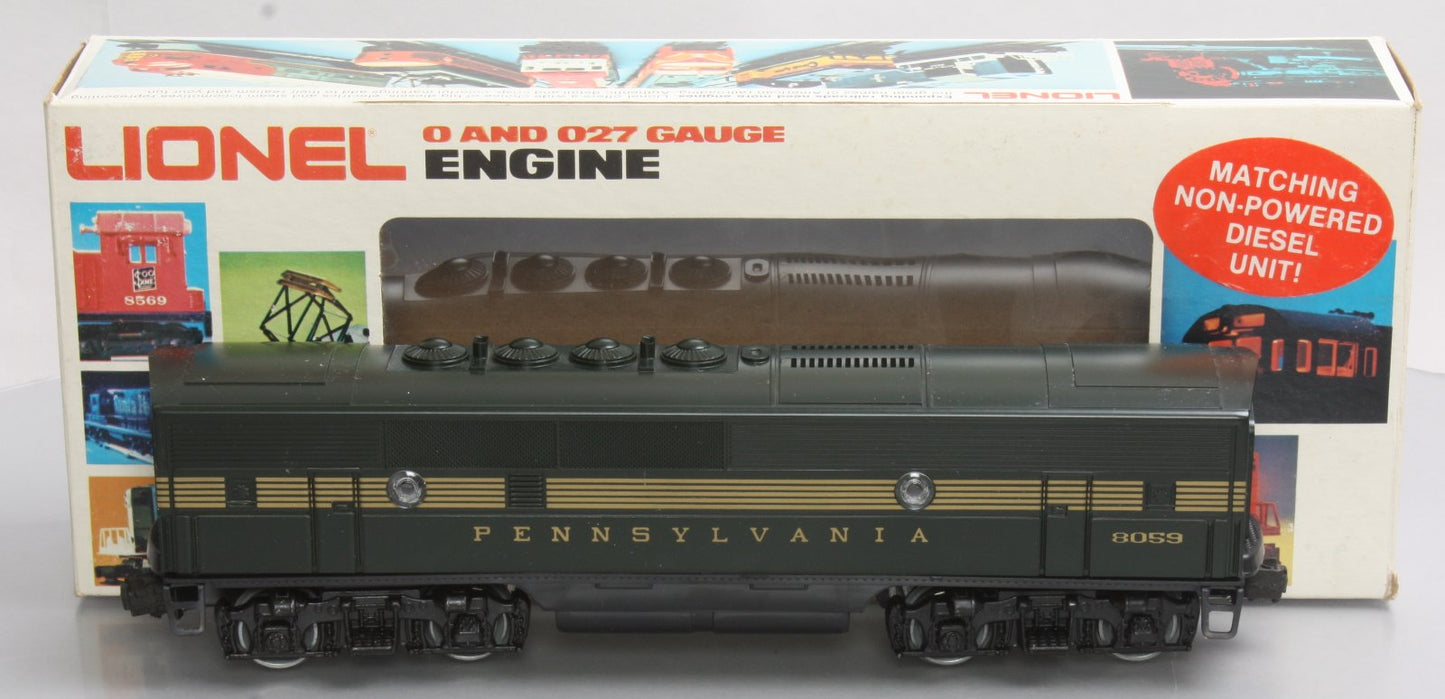 Lionel 6-8059 Pennsylvania Green F3 B-Unit Non-Powered Diesel Engine #8059 LN/Box