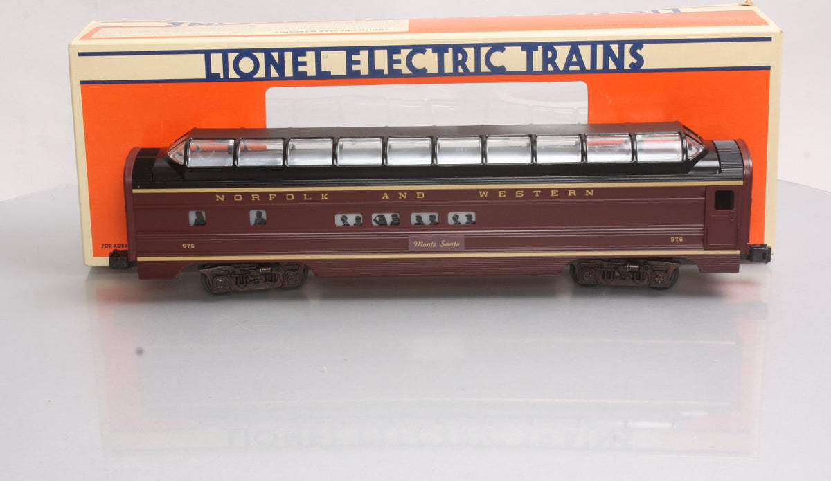Lionel 6-19108 O Gauge Norfolk & Western "Monte Santo" Full Vista Dome Car #576 LN/Box