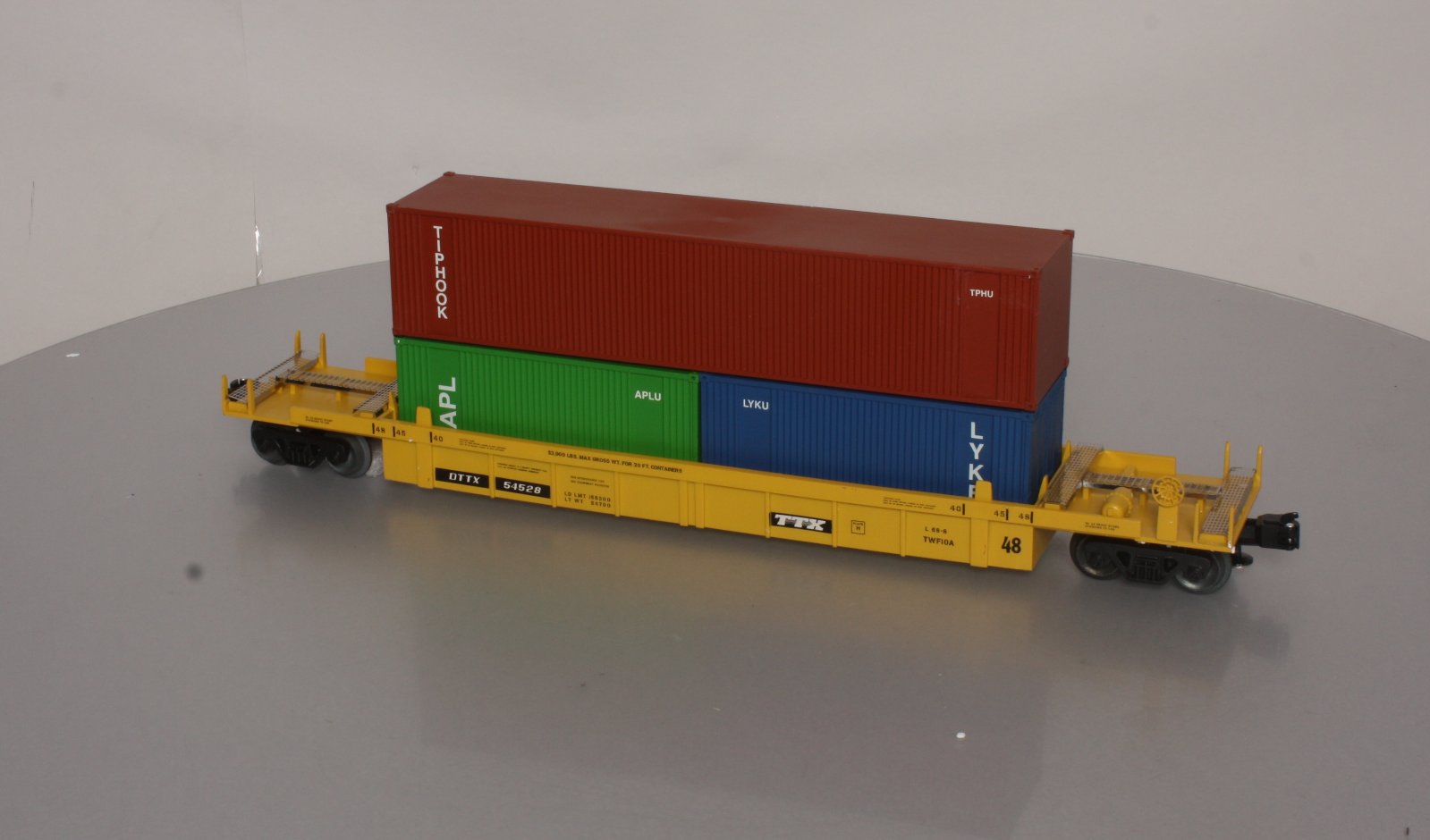 Right-of-Way 54528 O TTX Stack Car w/Intermodal Containers EX/Box
