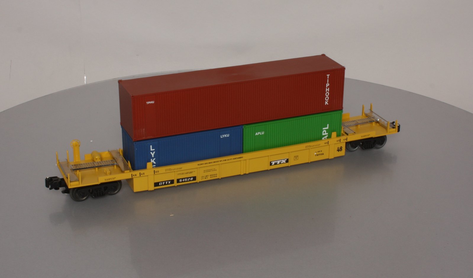 Right-of-Way 54528 O TTX Stack Car w/Intermodal Containers EX/Box