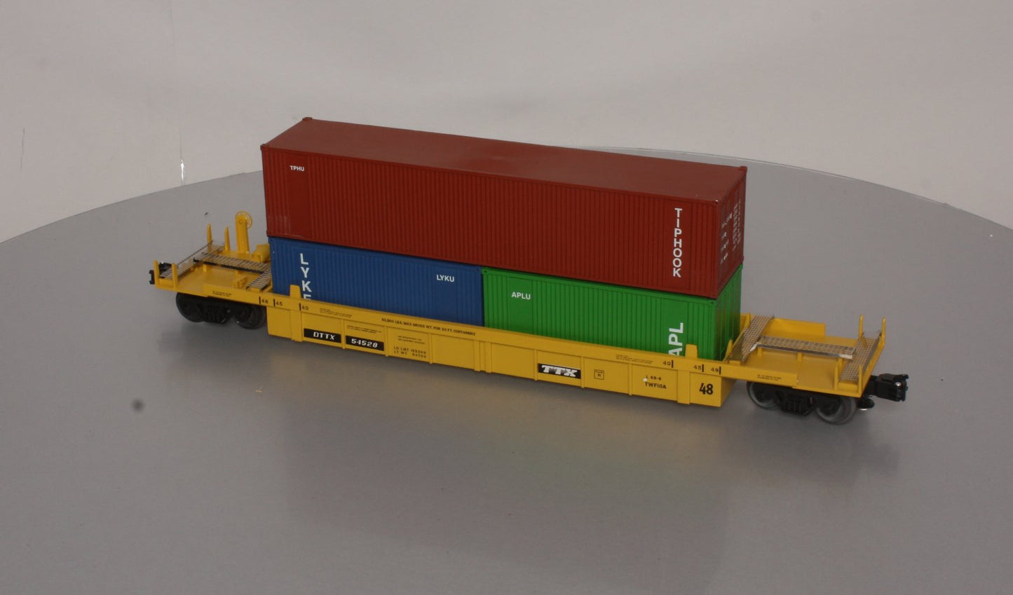 Right-of-Way 54528 O TTX Stack Car w/Intermodal Containers EX/Box