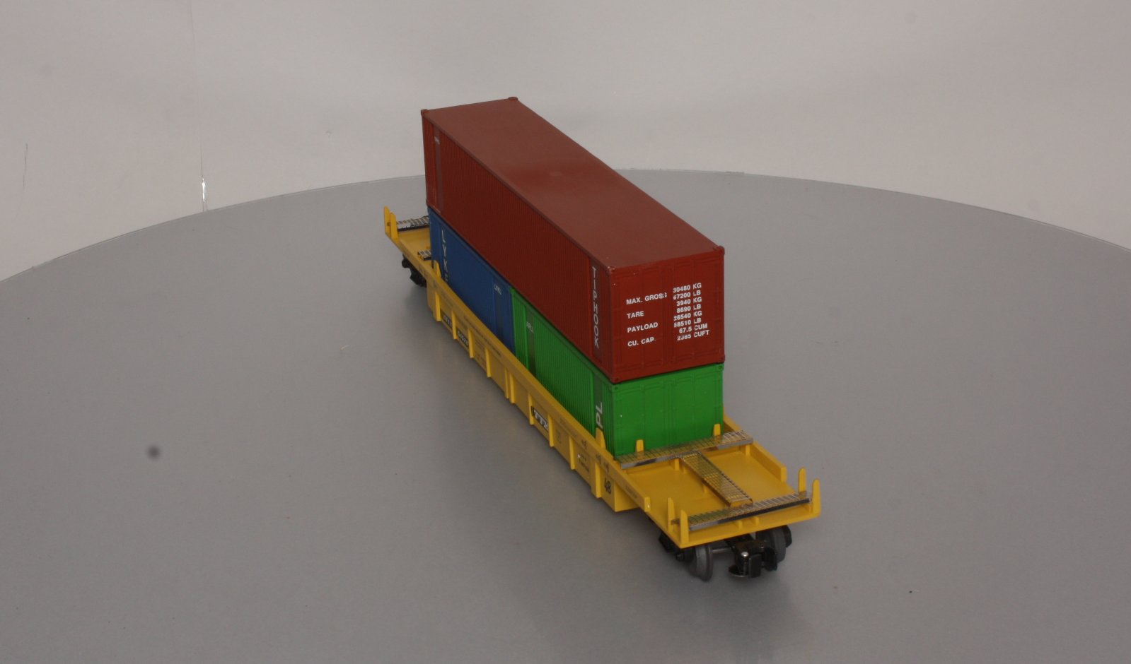 Right-of-Way 54528 O TTX Stack Car w/Intermodal Containers EX/Box