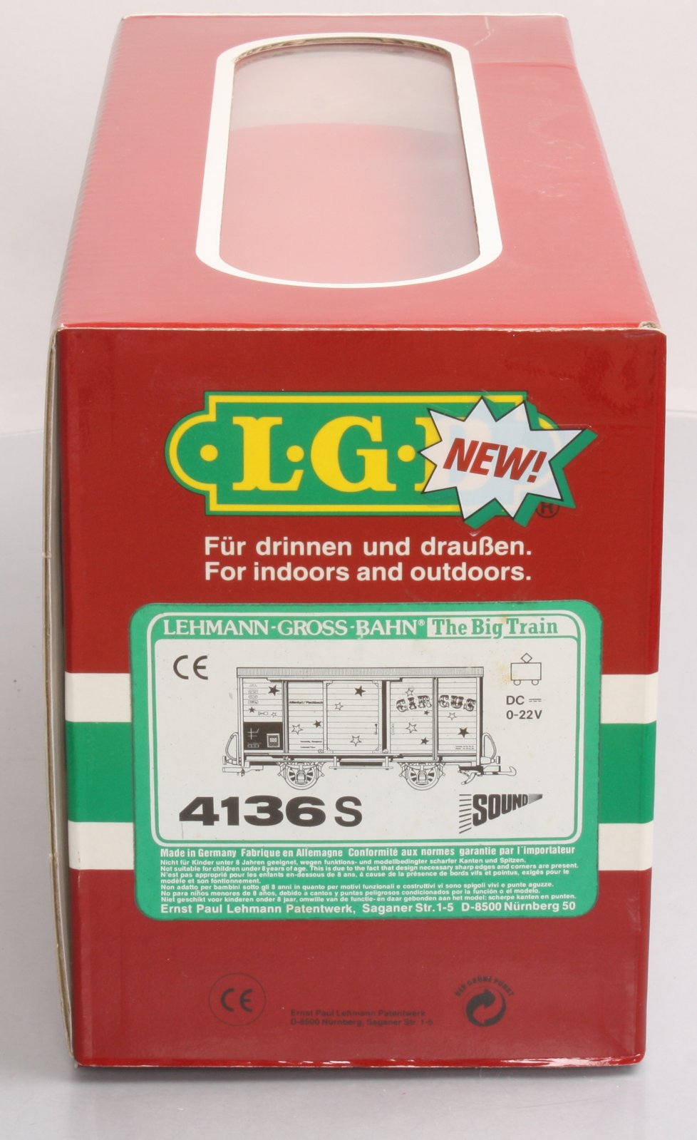 LGB 4136S G Scale Circus Sound Car with Sound LN/Box