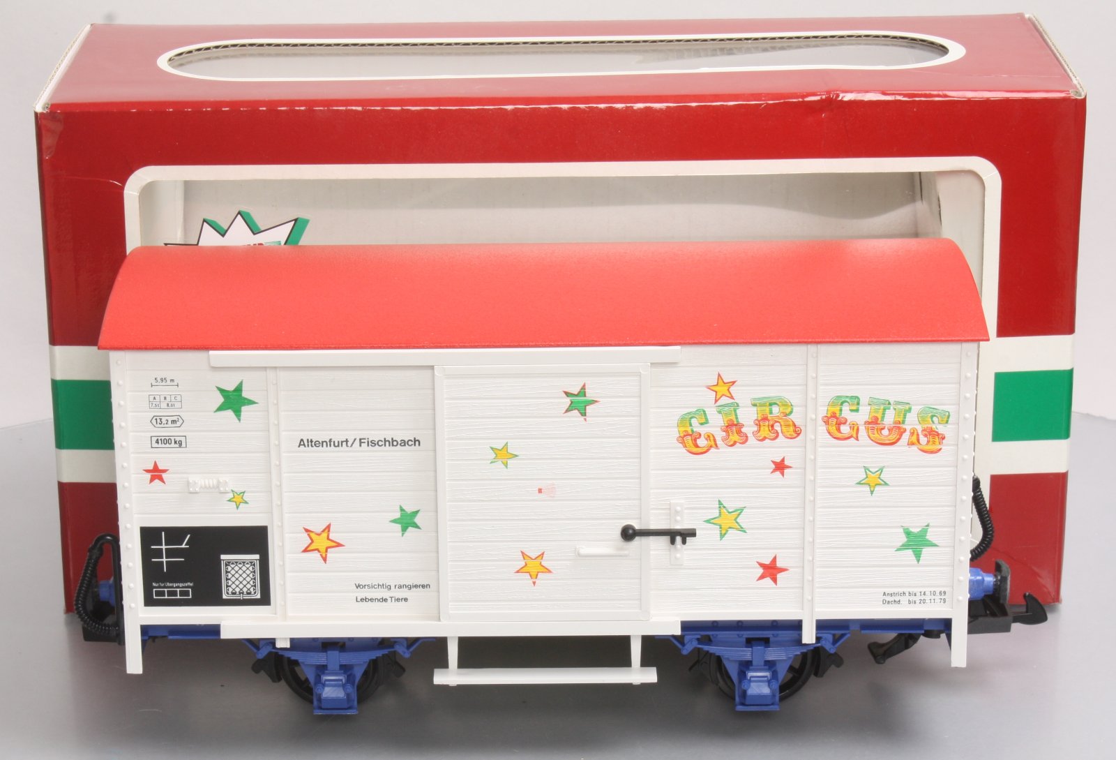 LGB 4136S G Scale Circus Sound Car with Sound LN/Box